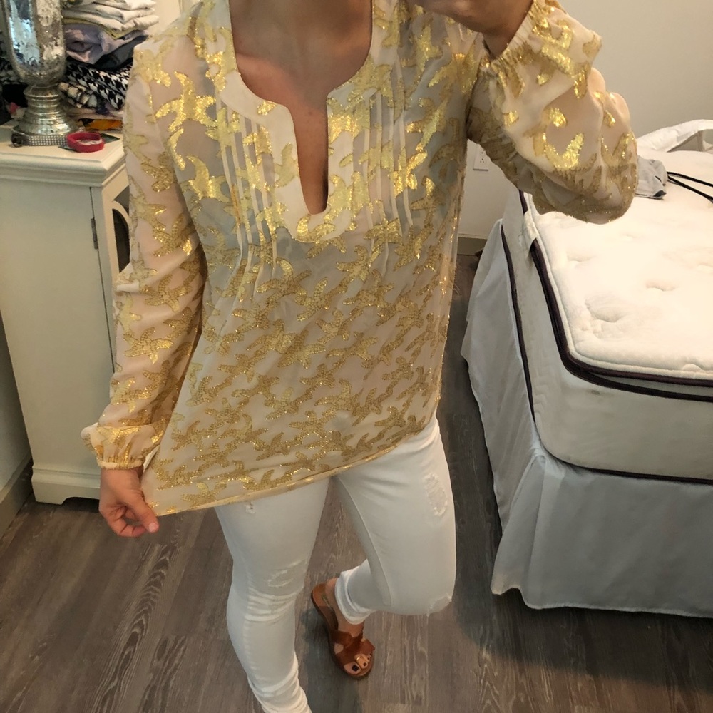 Lilly Pulitzer gold shirt